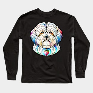 Stained Glass Coton De Tulear Dog Long Sleeve T-Shirt